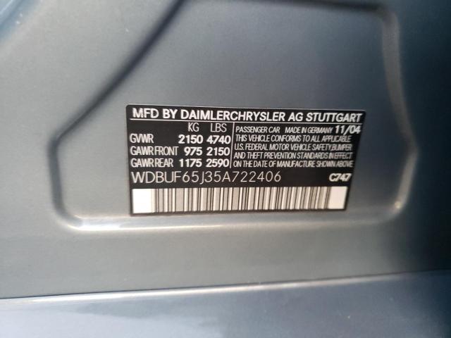 Photo 10 from auction – 2005 MERCEDES-BENZ E 320 with VIN WDBUF65J35A722406