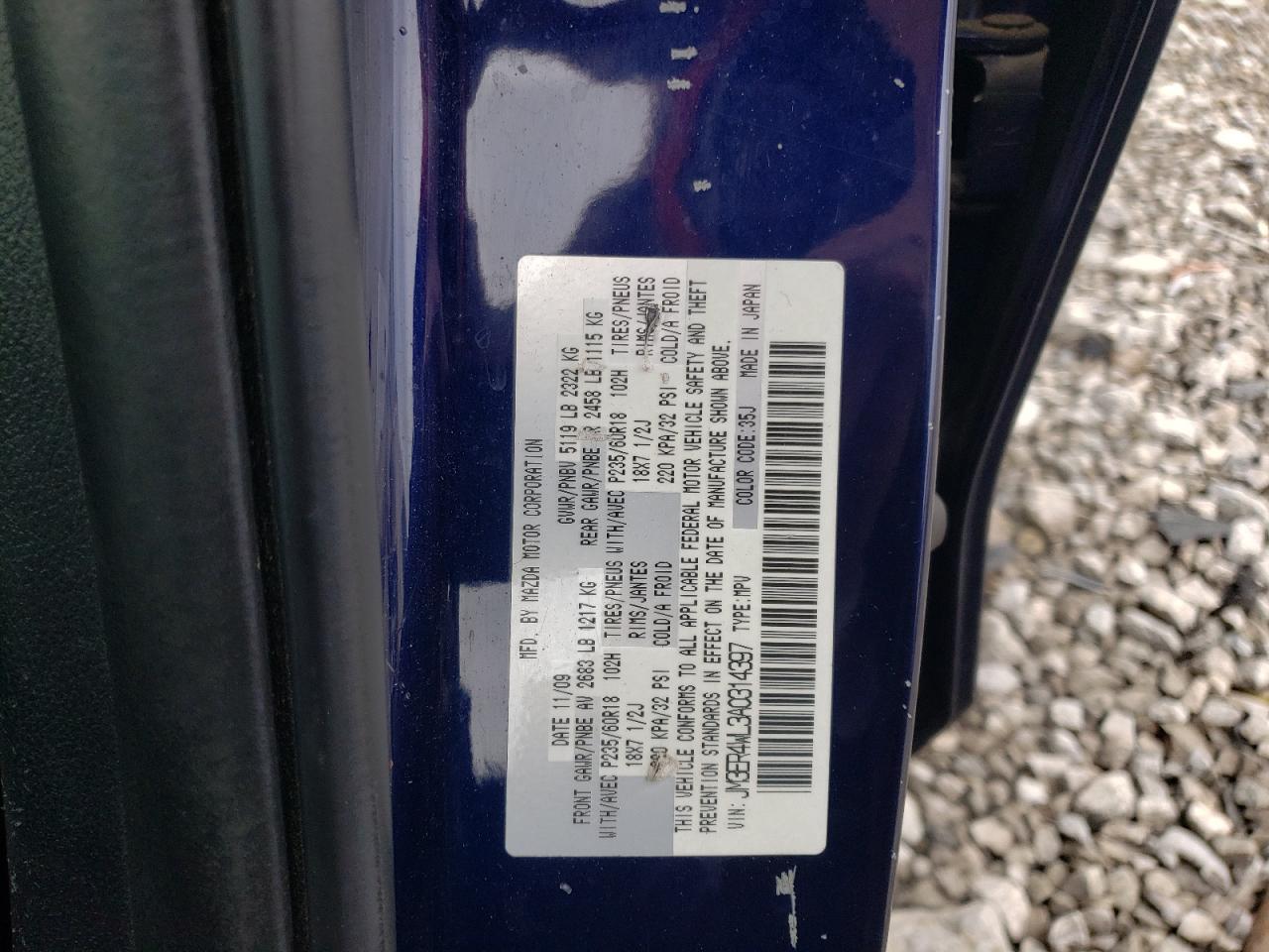 Photo 10 from auction – 2010 MAZDA CX-7 with VIN JM3ER4WL3A0314397