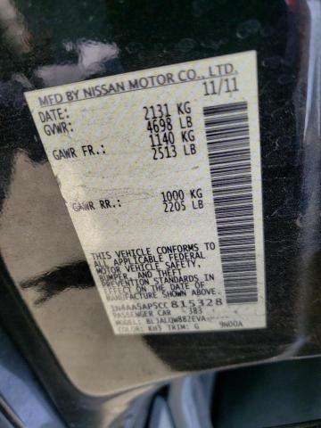 Photo 10 from auction – 2012 NISSAN MAXIMA S with VIN 1N4AA5AP5CC815328