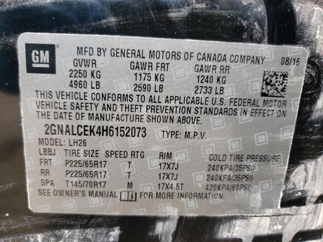 Photo 10 from auction – 2017 CHEVROLET EQUINOX LT with VIN 2GNALCEK4H6152073
