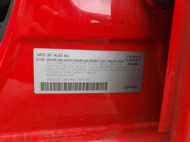Photo 10 from auction – 2008 AUDI A4 2.0T QU with VIN WAUDF78E98A139135