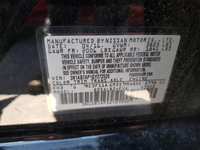 Photo 10 from auction – 2016 NISSAN SENTRA S with VIN 3N1AB7AP1GY272529