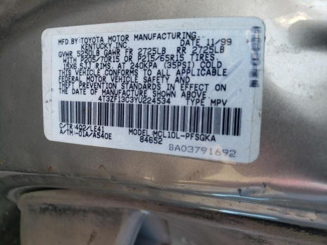 Photo 10 from auction – 2000 TOYOTA SIENNA LE with VIN 4T3ZF13C3YU224534