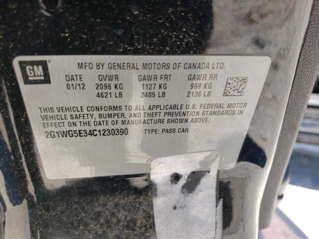 Photo 10 from auction – 2012 CHEVROLET IMPALA LT with VIN 2G1WG5E34C1230390