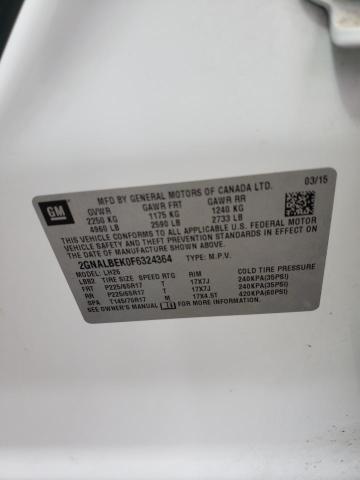 Photo 10 from auction – 2015 CHEVROLET EQUINOX LT with VIN 2GNALBEK0F6324364