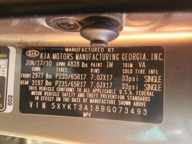 Photo 10 from auction – 2011 KIA SORENTO BA with VIN 5XYKT3A18BG073493