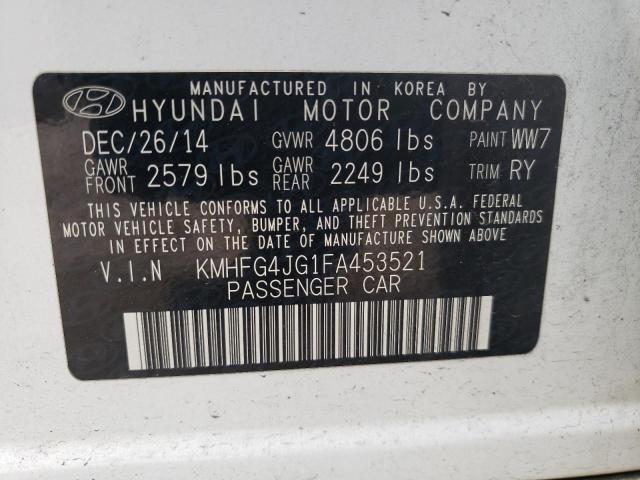 Photo 10 from auction – 2015 HYUNDAI AZERA with VIN KMHFG4JG1FA453521