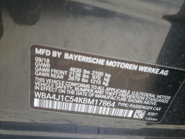 Photo 10 from auction – 2019 BMW 430I GRAN with VIN WBA4J1C54KBM17864
