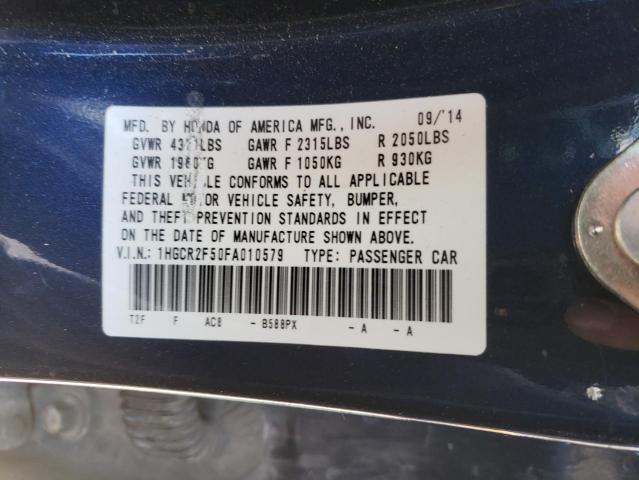 Photo 10 from auction – 2015 HONDA ACCORD SPO with VIN 1HGCR2F50FA010579