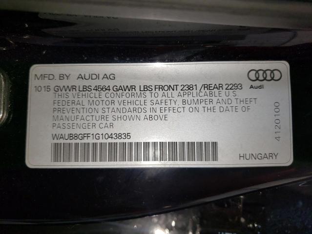 Photo 10 from auction – 2016 AUDI A3 PREMIUM with VIN WAUB8GFF1G1043835