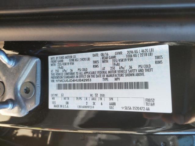 Photo 10 from auction – 2017 FORD ESCAPE TIT with VIN 1FMCU0JD4HUB42953