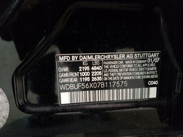 MERCEDES-BENZ E 350 2007 with VIN WDBUF56X07B117575 - Photo from auction