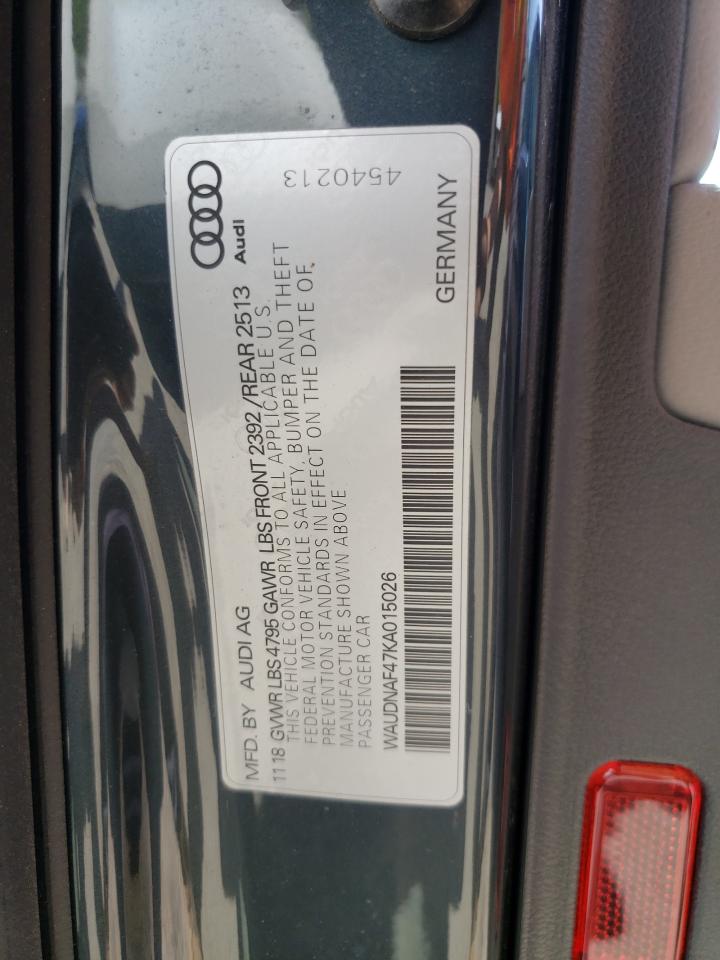 Photo 10 from auction – 2019 AUDI A4 PREMIUM with VIN WAUDNAF47KA015026