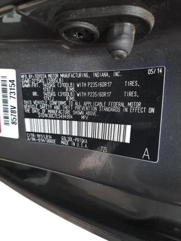 Photo 10 from auction – 2014 TOYOTA SIENNA XLE with VIN 5TDYK3DC7ES494994