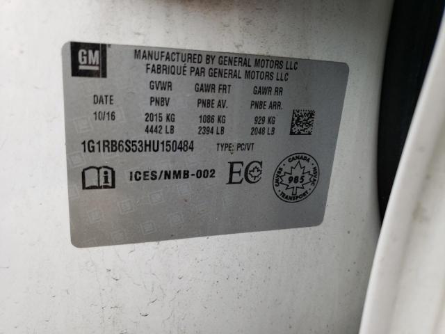 Photo 10 from auction – 2017 CHEVROLET VOLT PREMI with VIN 1G1RB6S53HU150484