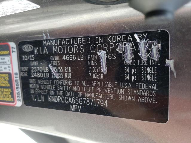 Photo 10 from auction – 2016 KIA SPORTAGE E with VIN KNDPCCA65G7871794