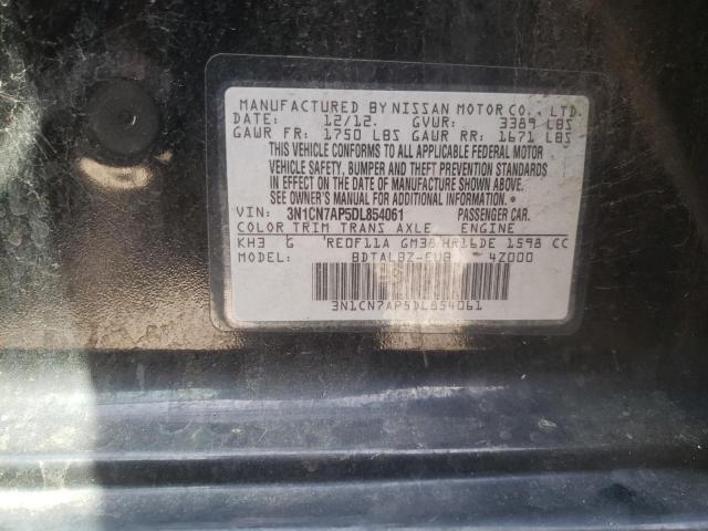 Photo 10 from auction – 2013 NISSAN VERSA S with VIN 3N1CN7AP5DL854061