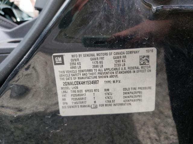 Photo 10 from auction – 2017 CHEVROLET EQUINOX LT with VIN 2GNALCEK4H1534987