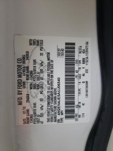 Photo 10 from auction – 2010 MERCURY MOUNTAINEE with VIN 4M2EN4JE5AUJ06540