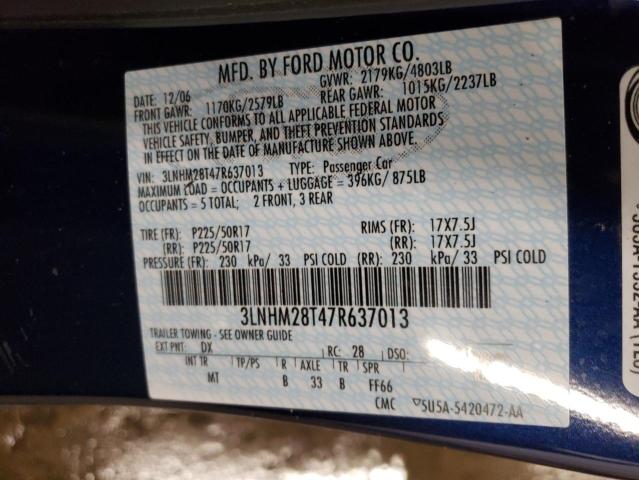 Photo 10 from auction – 2007 LINCOLN MKZ with VIN 3LNHM28T47R637013