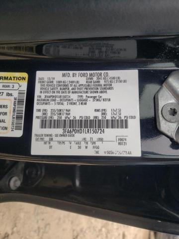 Photo 10 from auction – 2020 FORD FUSION SE with VIN 3FA6P0HD1LR150724