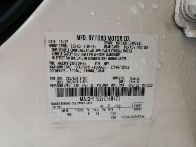 Photo 10 from auction – 2018 FORD ECOSPORT S with VIN MAJ3P1TE2JC168475