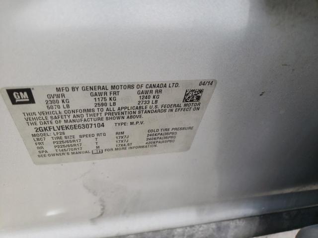 Photo 10 from auction – 2014 GMC TERRAIN SL with VIN 2GKFLVEK6E6307104
