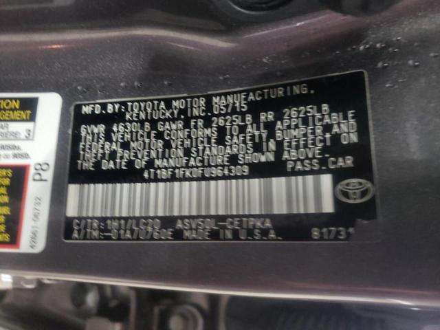 Photo 10 from auction – 2015 TOYOTA CAMRY LE with VIN 4T1BF1FK0FU964309