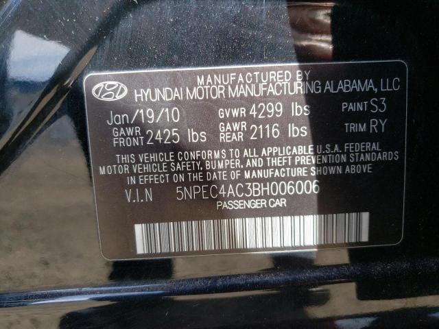 Photo 10 from auction – 2011 HYUNDAI SONATA SE with VIN 5NPEC4AC3BH006006