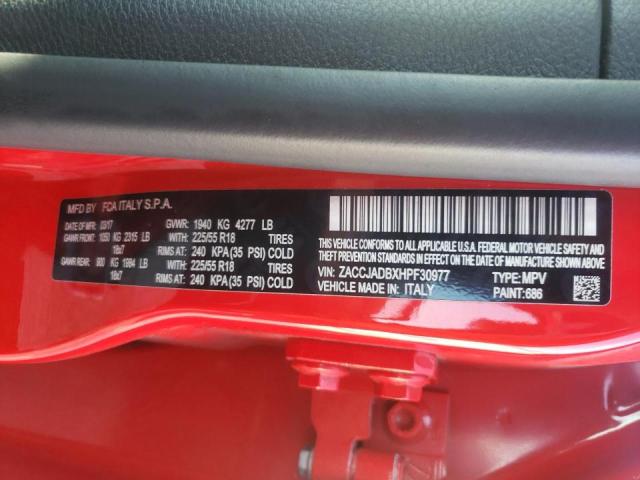 Photo 10 from auction – 2017 JEEP RENEGADE L with VIN ZACCJADBXHPF30977