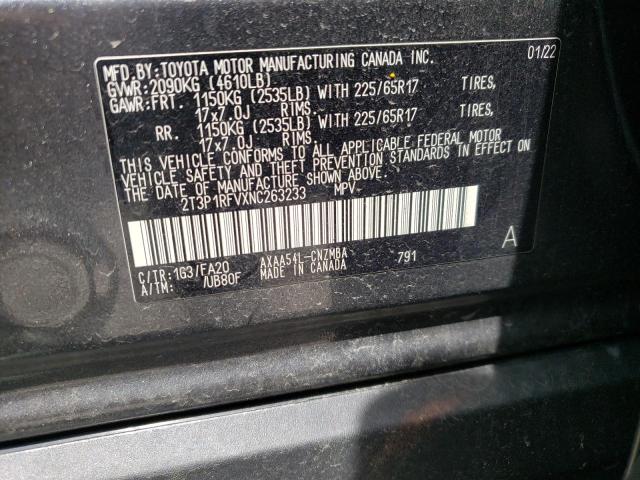 Photo 10 from auction – 2022 TOYOTA RAV4 XLE with VIN 2T3P1RFVXNC263233