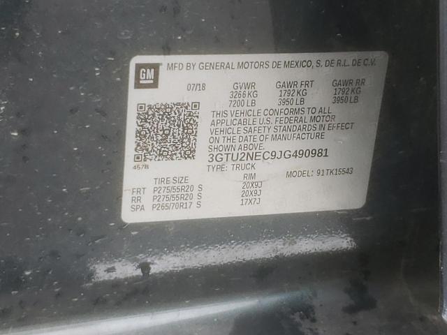 Photo 10 from auction – 2018 GMC SIERRA 15 with VIN 3GTU2NEC9JG490981