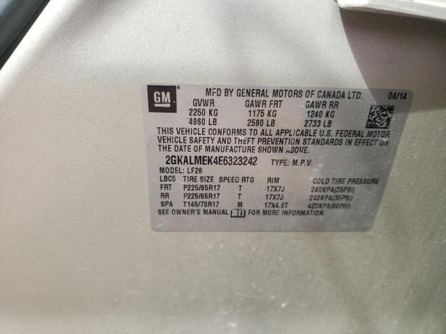Photo 10 from auction – 2014 GMC TERRAIN SL with VIN 2GKALMEK4E6323242