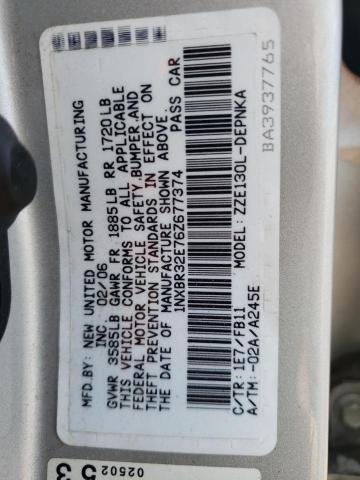 Photo 10 from auction – 2006 TOYOTA COROLLA CE with VIN 1NXBR32E76Z677374