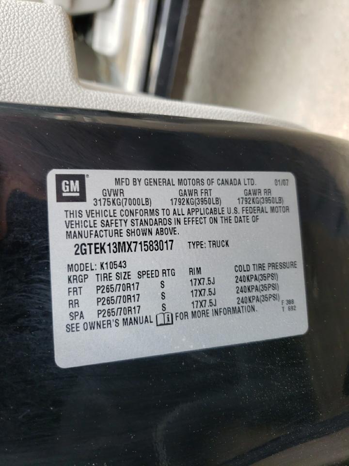 Photo 10 from auction – 2007 GMC NEW SIERRA with VIN 2GTEK13MX71583017