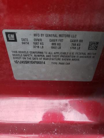 Photo 10 from auction – 2014 CHEVROLET SONIC LS with VIN 1G1JA5SH1E4196914