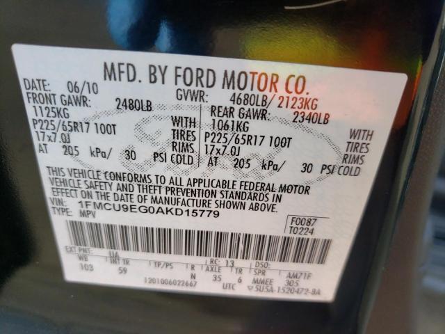 Photo 10 from auction – 2010 FORD ESCAPE LIM with VIN 1FMCU9EG0AKD15779