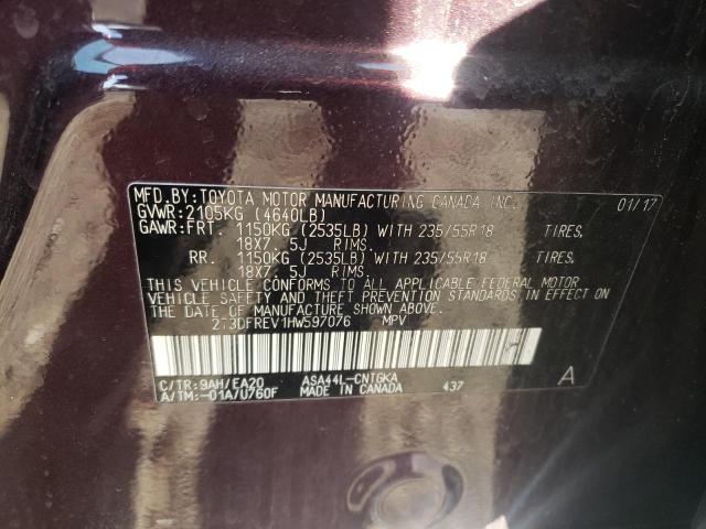 Photo 10 from auction – 2017 TOYOTA RAV4 LIMIT with VIN 2T3DFREV1HW597076