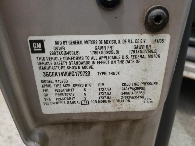 Photo 10 from auction – 2006 CHEVROLET SILVERADO with VIN 3GCEK14V06G179723