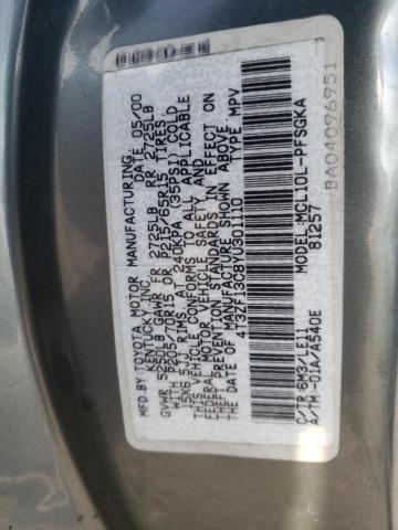 Photo 10 from auction – 2000 TOYOTA SIENNA LE with VIN 4T3ZF13C8YU301110
