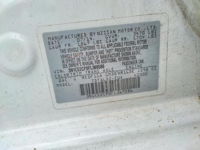 Photo 10 from auction – 2015 NISSAN VERSA NOTE with VIN 3N1CE2CP0FL369586