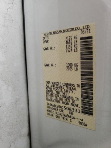 Photo 10 from auction – 2021 NISSAN MAXIMA SV with VIN 1N4AA6CV0MC508331