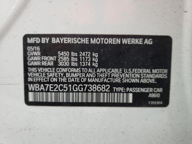 Photo 10 from auction – 2016 BMW 740 I with VIN WBA7E2C51GG738682