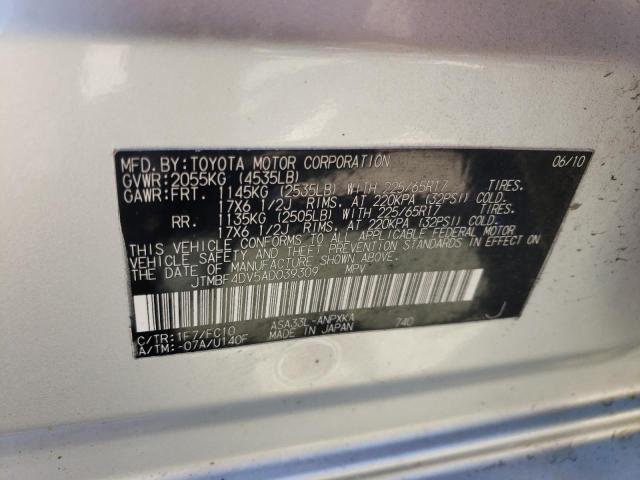Photo 10 from auction – 2010 TOYOTA RAV4 with VIN JTMBF4DV5AD039309