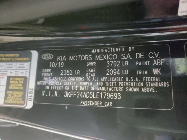 Photo 10 from auction – 2020 KIA FORTE FE with VIN 3KPF24AD5LE179693