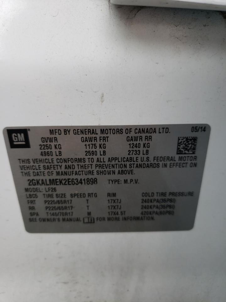 Photo 10 from auction – 2014 GMC TERRAIN SL with VIN 2GKALMEK2E6341898
