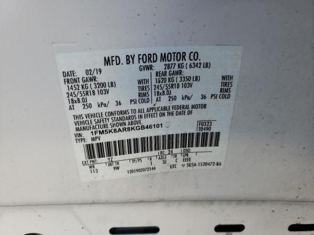Photo 10 from auction – 2019 FORD EXPLORER P with VIN 1FM5K8AR8KGB46101