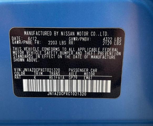 Photo 10 from auction – 2012 NISSAN LEAF SV with VIN JN1AZ0CPXCT021320