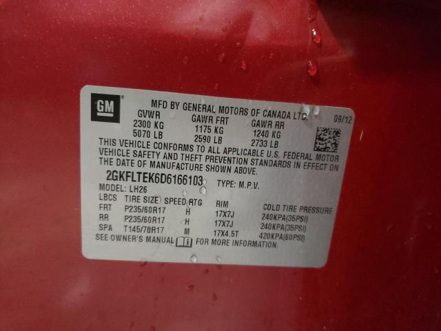 Photo 10 from auction – 2013 GMC TERRAIN SL with VIN 2GKFLTEK6D6166103