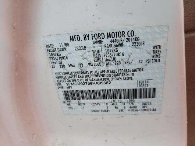 Photo 10 from auction – 2009 FORD ESCAPE XLS with VIN 1FMCU02769KA99352